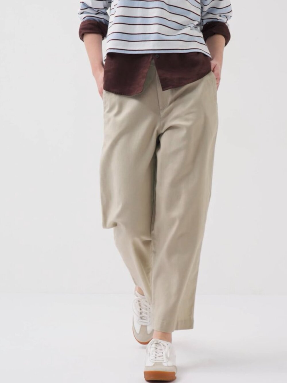 Uniqlo Pink Cropped Wide-Leg Pants - Picture 3 of 10